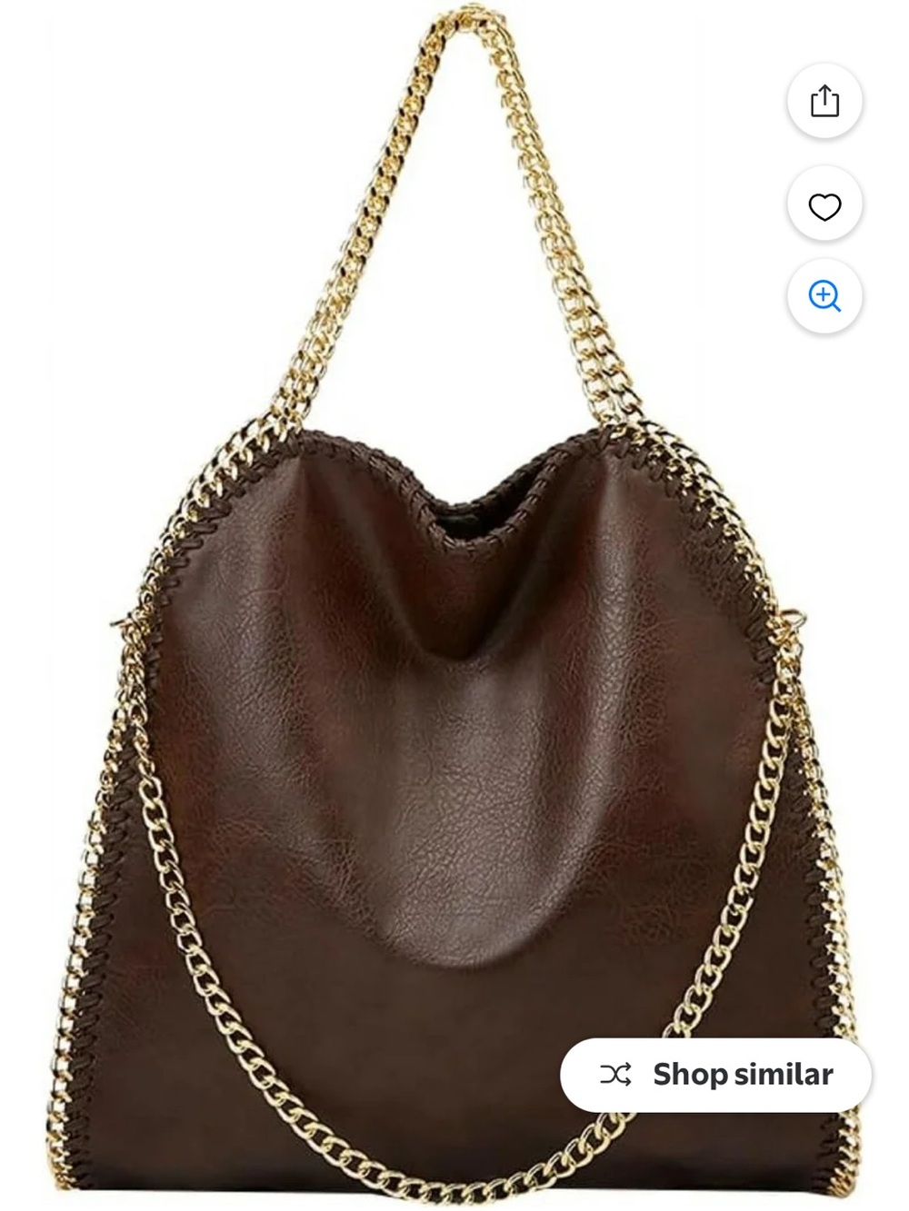 Brown Chain-Trim Shoulder Bag - NWOT